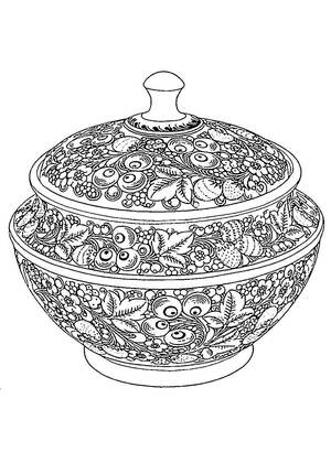 Хохлома – раскраска 2