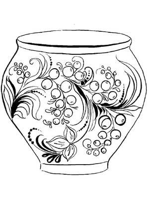 Хохлома – раскраска 28