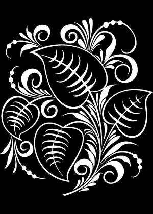 Хохлома – раскраска 3