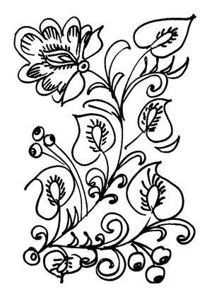 Хохлома – раскраска 4