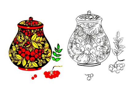 Хохлома – раскраска 41