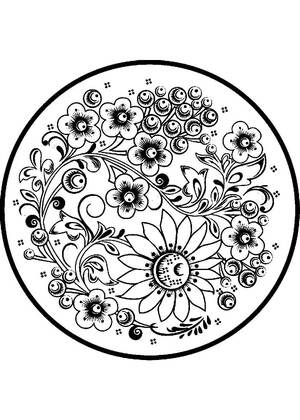 Хохлома – раскраска 8