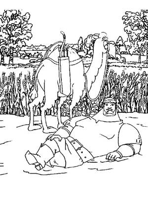 Раскраски Илья Муромец Илья Муромец — раскраска 16