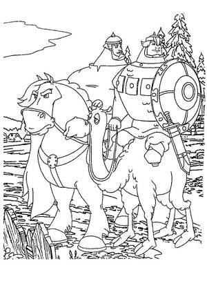 Раскраски Илья Муромец Илья Муромец — раскраска 8