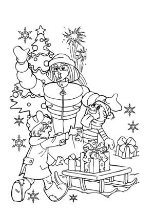 Из Новогодних мультфильмов – раскраска 10