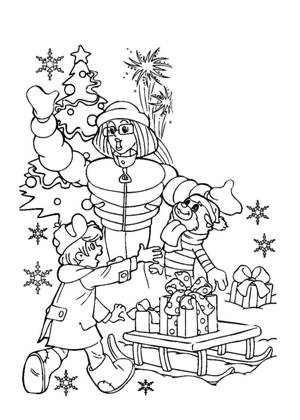 Из Новогодних мультфильмов – раскраска 53