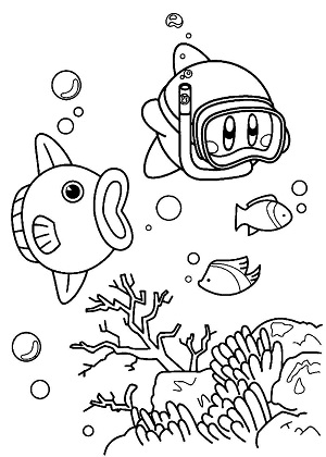 Кирби – раскраска 1