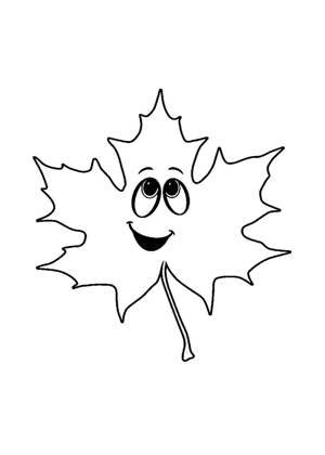 Кленовый лист – раскраска 10