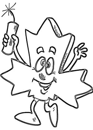 Кленовый лист – раскраска 11