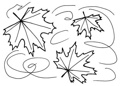 Кленовый лист – раскраска 18