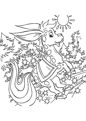 Конёк Горбунок — раскраска 2