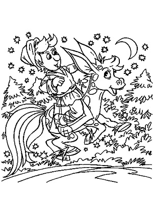 Конёк Горбунок — раскраска 6