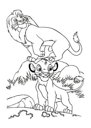 Раскраски Король Лев Король Лев раскраска 24