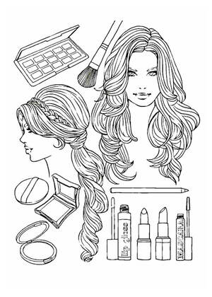 Косметика – раскраска 1