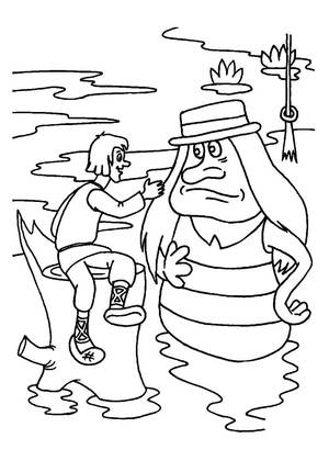 Летучий корабль — раскраска 15