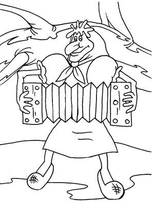 Летучий корабль — раскраска 3