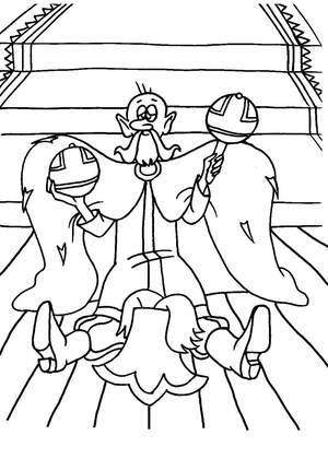 Летучий корабль — раскраска 4