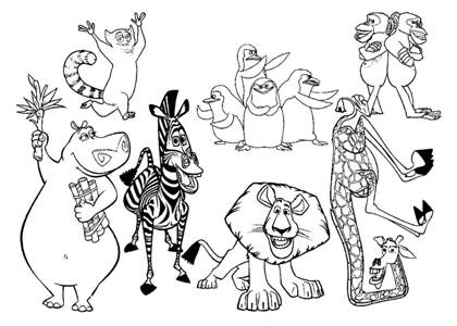 Раскраски Мадагаскар Мадагаскар раскраска 2