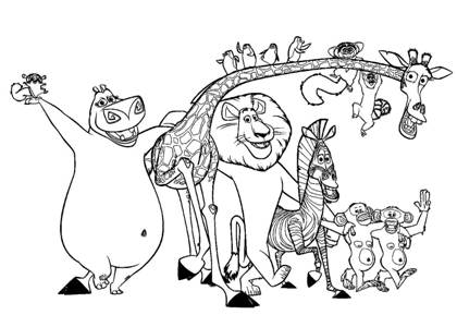 Раскраски Мадагаскар Мадагаскар раскраска 5