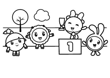 Раскраски Малышарики Малышарики раскраска 2