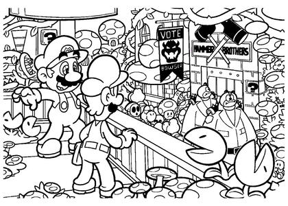 Раскраски Супер Марио Супер Марио — раскраска 19