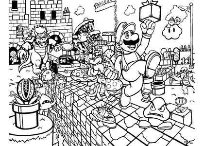 Раскраски Супер Марио Супер Марио — раскраска 27