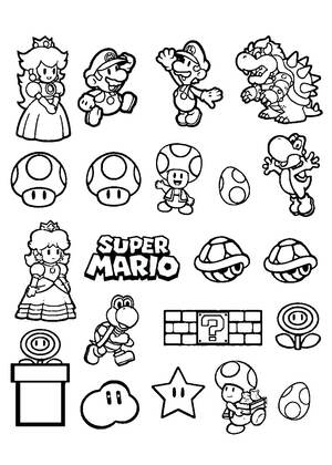 Раскраски Супер Марио Супер Марио — раскраска 3