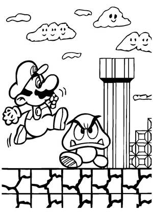 Раскраски Супер Марио Супер Марио — раскраска 5