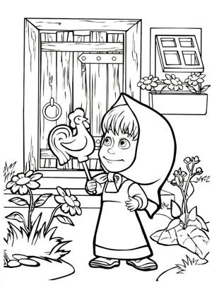 Раскраски Маша и медведь Маша и медведь раскраска 10