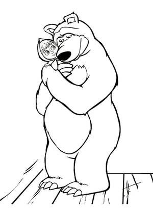 Раскраски Маша и медведь Маша и медведь раскраска 11