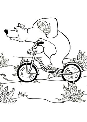 Раскраски Маша и медведь Маша и медведь раскраска 14