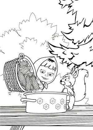 Раскраски Маша и медведь Маша и медведь раскраска 17