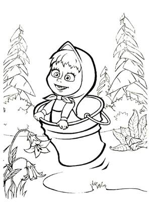 Раскраски Маша и медведь Маша и медведь раскраска 18