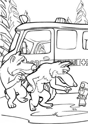 Раскраски Маша и медведь Маша и медведь раскраска 19