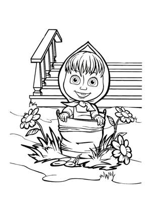 Раскраски Маша и медведь Маша и медведь раскраска 2