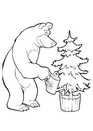 Раскраски Маша и медведь Маша и медведь раскраска 20