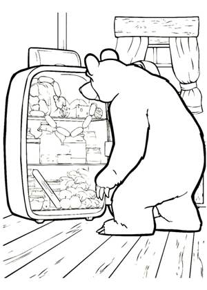 Раскраски Маша и медведь Маша и медведь раскраска 22