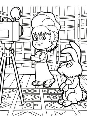 Раскраски Маша и медведь Маша и медведь раскраска 24