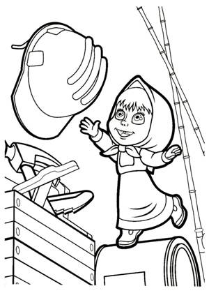 Раскраски Маша и медведь Маша и медведь раскраска 26