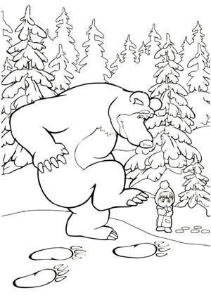 Раскраски Маша и медведь Маша и медведь раскраска 31