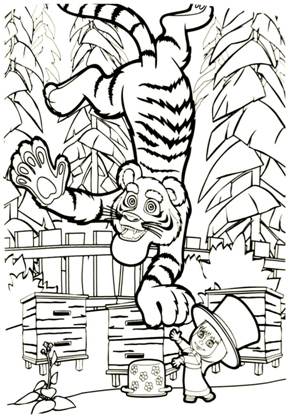 Раскраски Маша и медведь Маша и медведь раскраска 32