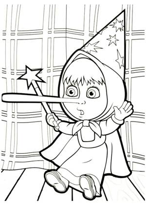 Раскраски Маша и медведь Маша и медведь раскраска 33