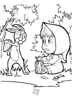 Раскраски Маша и медведь Маша и медведь раскраска 5