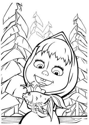 Раскраски Маша и медведь Маша и медведь раскраска 7