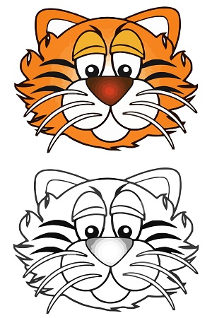 Раскраски Маски Тигра на Новый год Маски Тигра на Новый год – раскраска 13