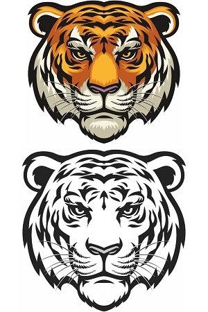 Раскраски Маски Тигра на Новый год Маски Тигра на Новый год – раскраска 2