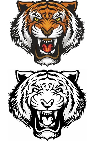 Раскраски Маски Тигра на Новый год Маски Тигра на Новый год – раскраска 3