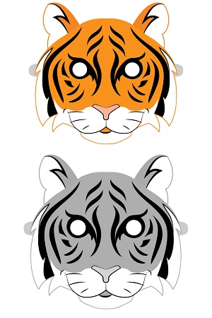 Раскраски Маски Тигра на Новый год Маски Тигра на Новый год – раскраска 4