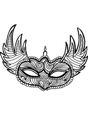 Раскраски Маски Маски раскраска 12
