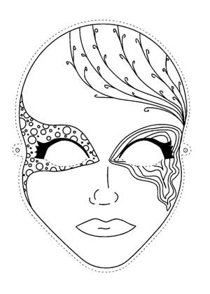Раскраски Маски Маски раскраска 23